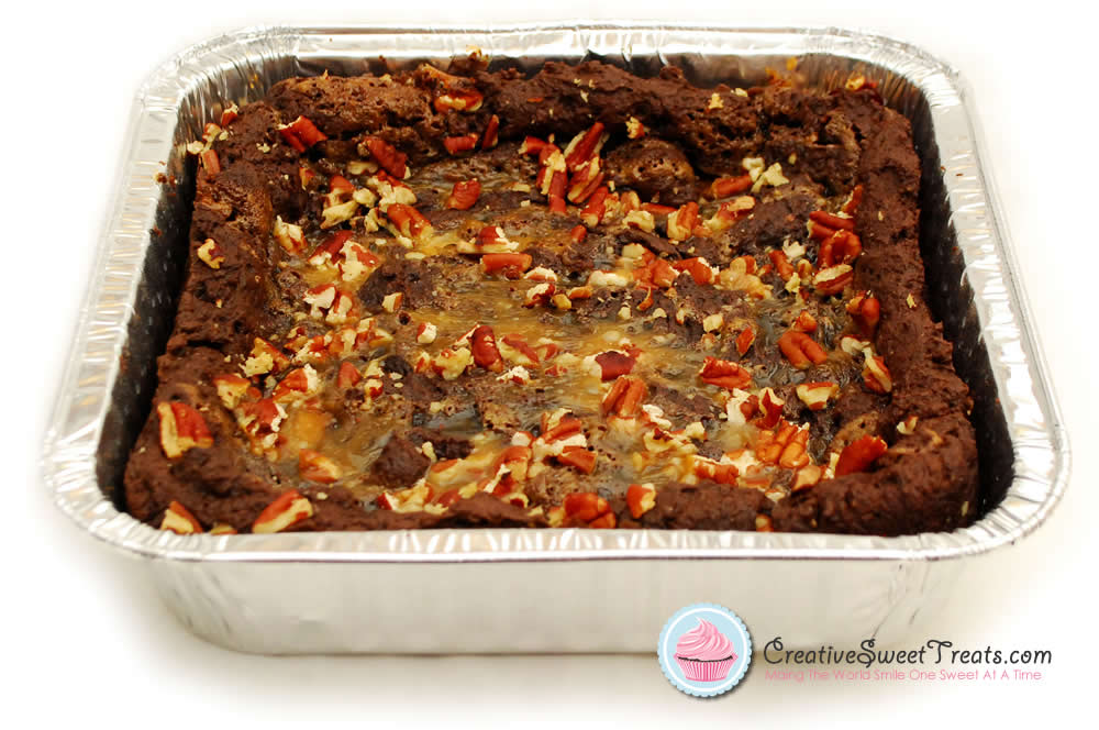 Turtle Gooey Butter Cake Delivered With Caramel and Pecans