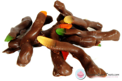 Chocolate Dipped Gummy Worms Delivered, Creative Sweet Treats