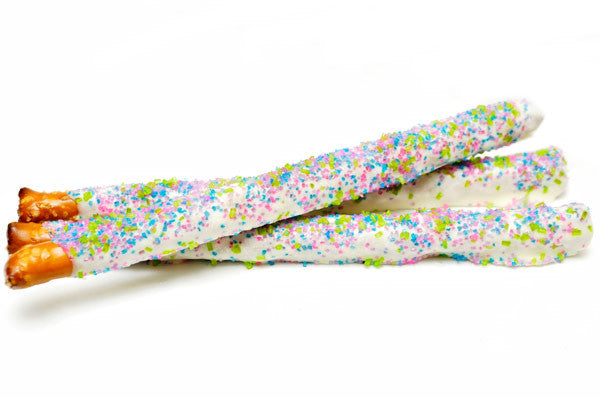 Mardi Gras Pretzel Rods Dipped In White Chocolate Delivery