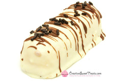 White Chocolate Covered Twinkies with Milk Chocolate Drizzle and Chocolate Sprinkles